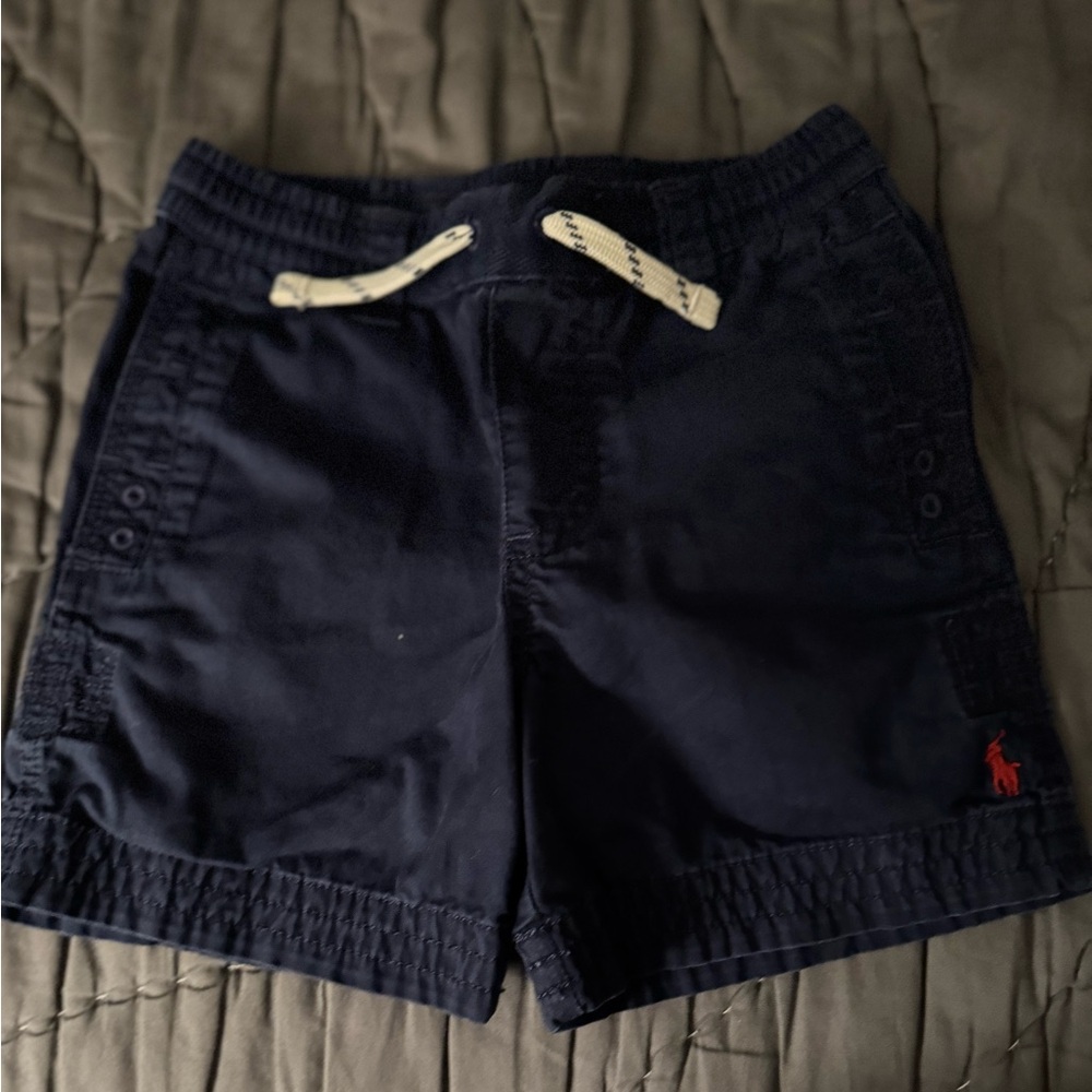 Ralph Lauren Navy Blue Shorts with Red Logo 3T